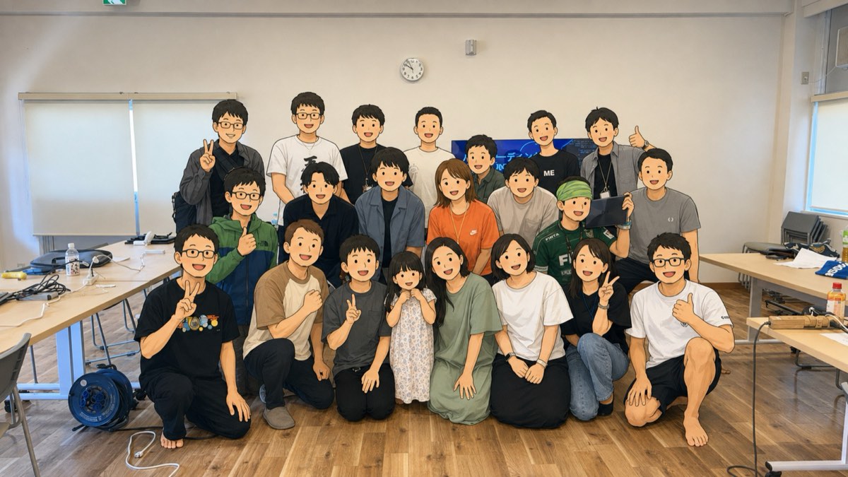 昨年の集合写真。研修室に参加者20名が集まっている